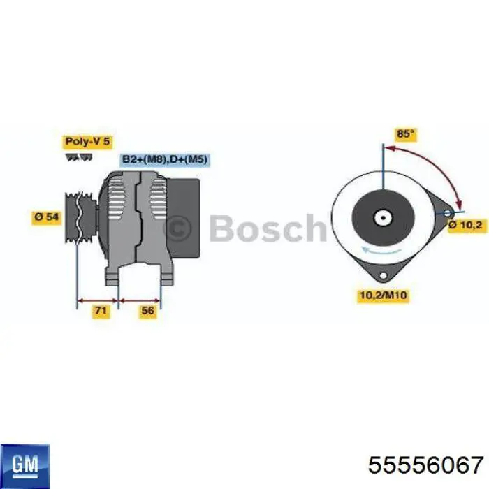 55556067 General Motors Авто генератор