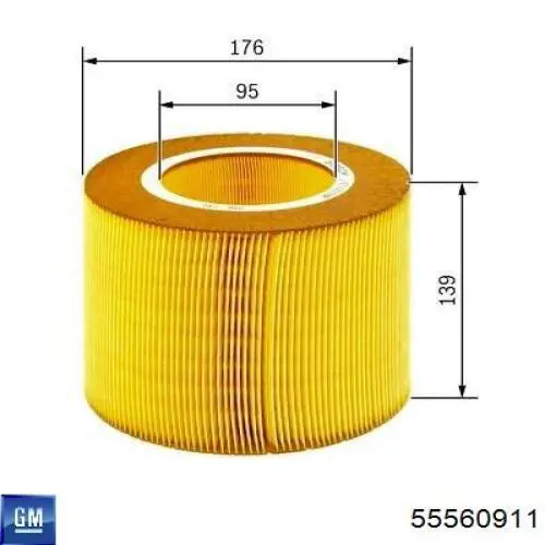 Купити 55560911 General Motors Автомобільний фільтр повітря
