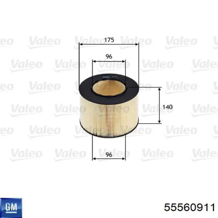 55560911 General Motors Повітряний фільтр двигуна