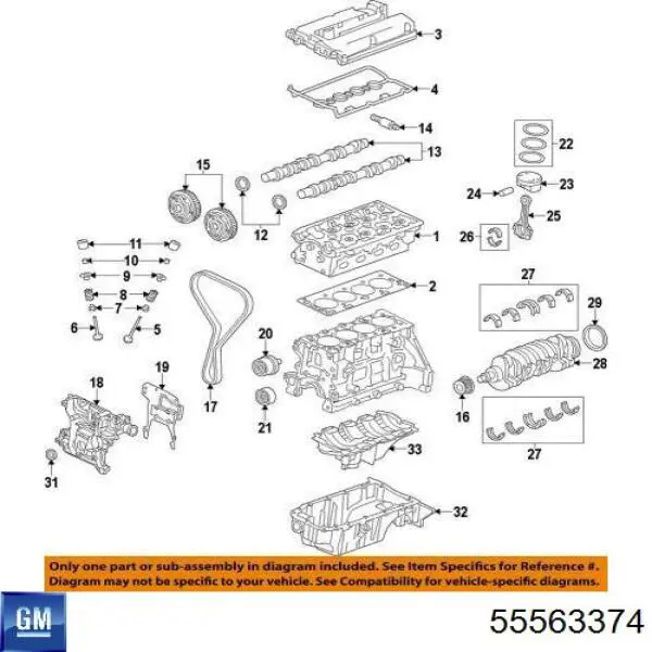 Сальник двигуна, распредвала General Motors 55563374 ціна, від 2.80 USD