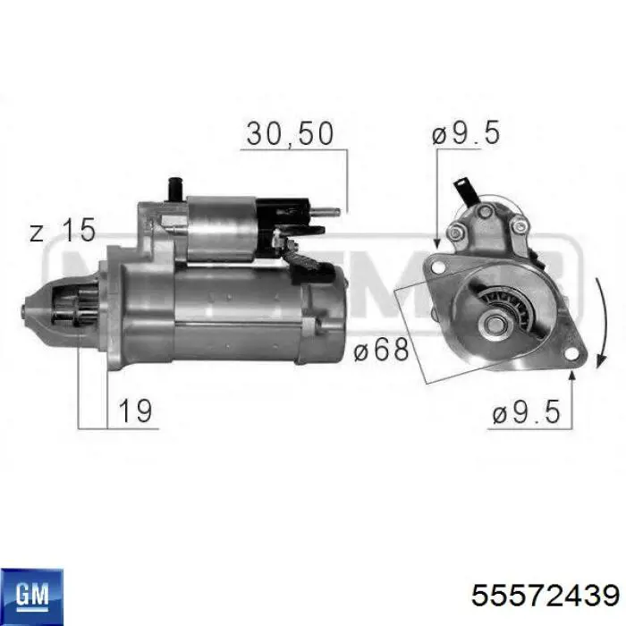 Стартер General Motors 55572439 ціна, від 117.08 USD