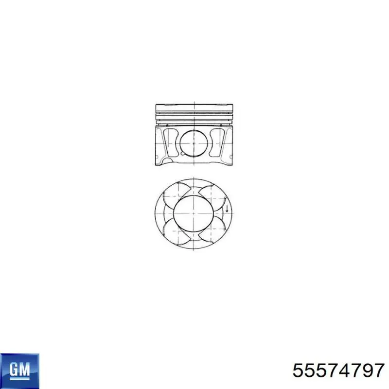 Поршень в комплекті на 1 циліндр, STD 55574797 General Motors