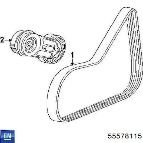 Ремінь приводний, агрегатів, комплект General Motors 55578115 ціна, від 66.90 USD