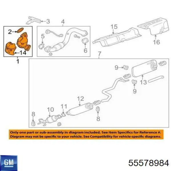 Конвертор-каталізатор (каталітичний нейтралізатор) General Motors 55578984 ціна, від 336.78 USD