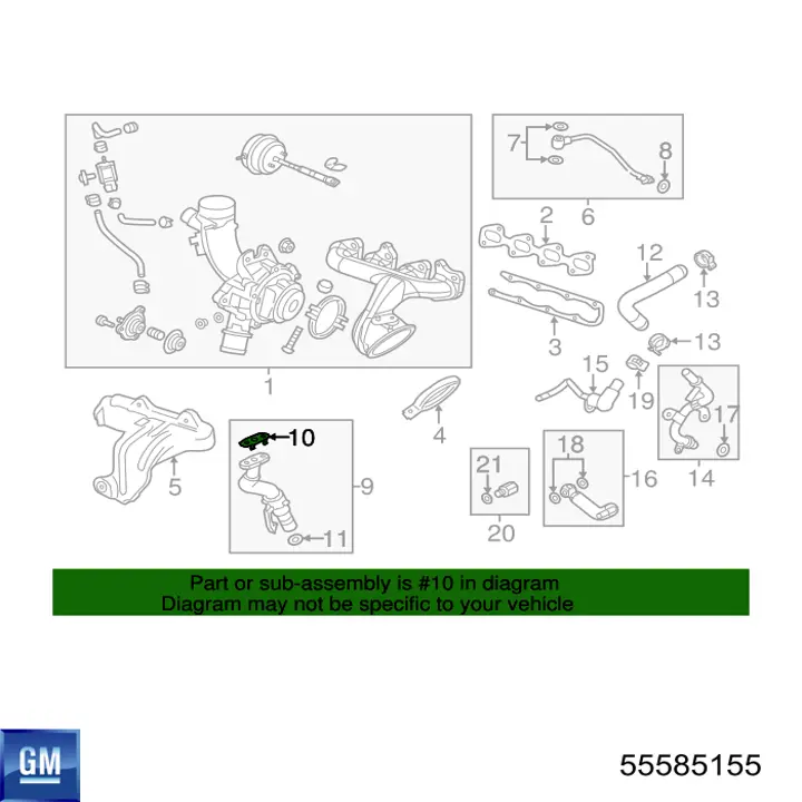 Купити 55585155 General Motors Прокладка шланга відводу масла від турбіни