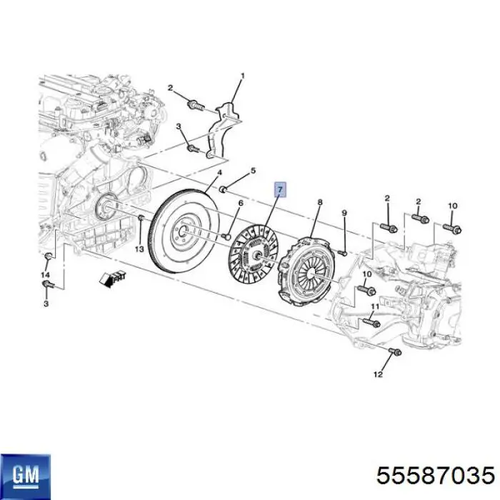 55587035 General Motors Диск зчеплення