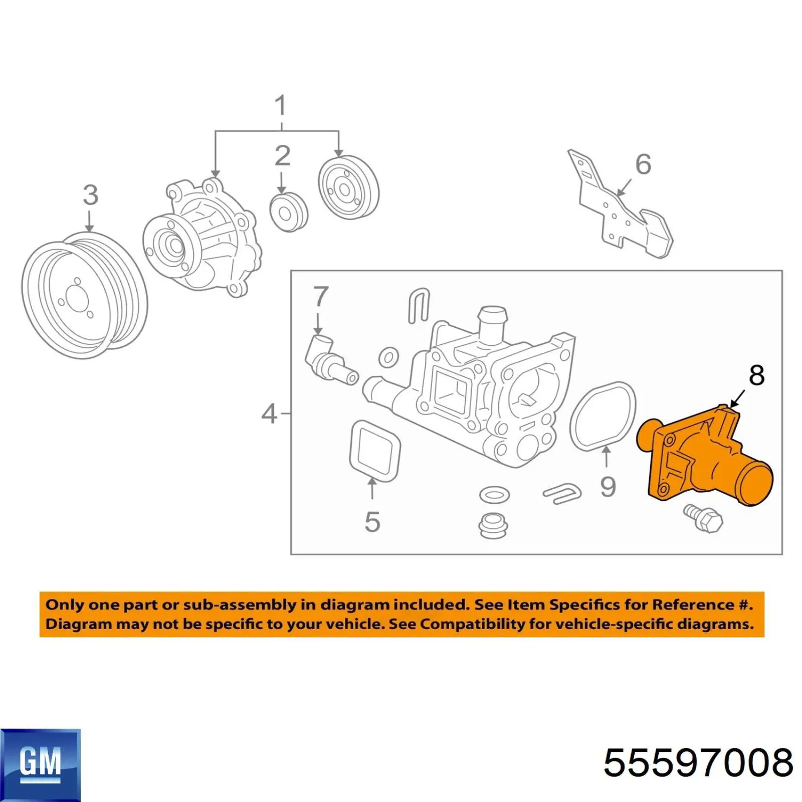 Автомобільний термостат General Motors 55597008 ціна, від 32.17 USD