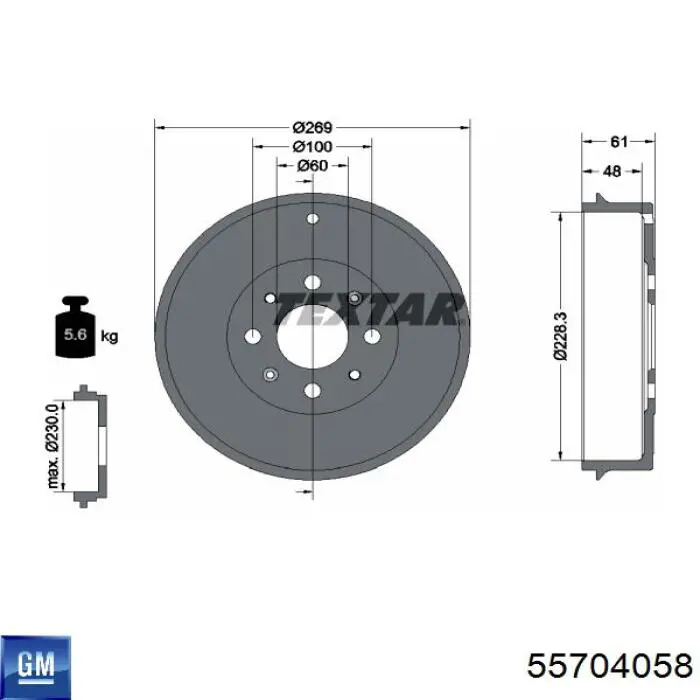 Купити 55704058 General Motors Барабан гальмівний задній