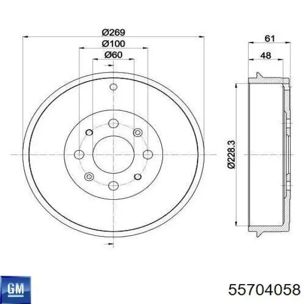 Барабан гальмівний задній 55704058 General Motors