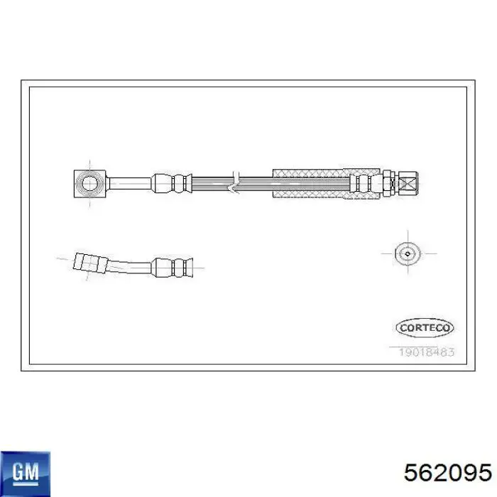 Шланг гальмівний передній 562095 General Motors