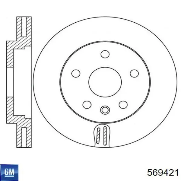 Диск гальмівний передній 569421 General Motors