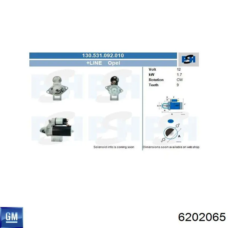 Купити 6202065 General Motors Стартер