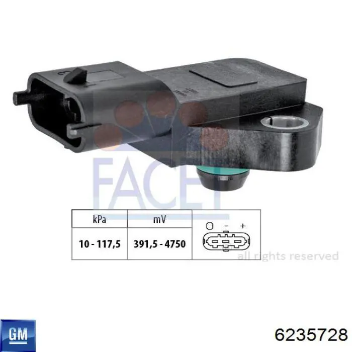 MAP сенсор General Motors 6235728 ціна, від 27.87 USD