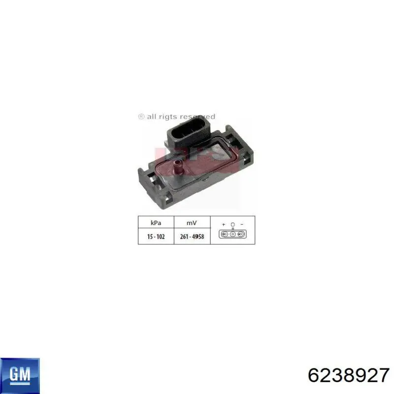 MAP сенсор General Motors 6238927 ціна, від 18.43 USD