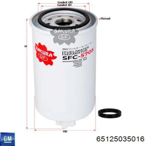 Купити 65125035016 General Motors Фільтр-відстійник палива грубої очистки