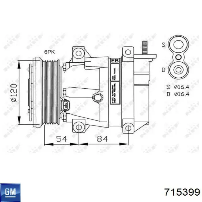 715399 General Motors Компресор холодоагенту