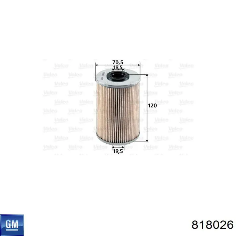 Паливний фільтр 818026 General Motors