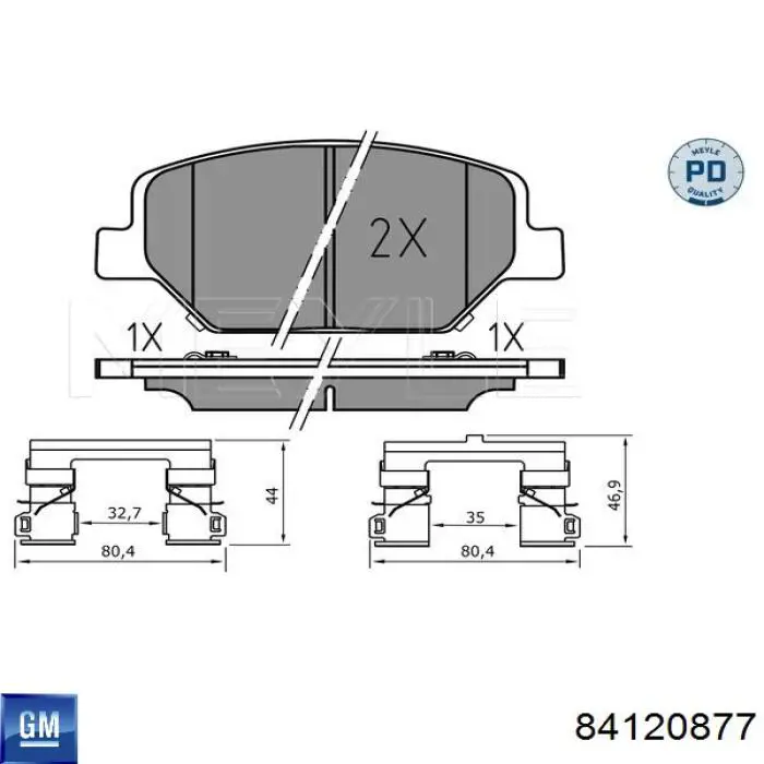 Гальмівні колодки General Motors 84120877 ціна, від 63.88 USD