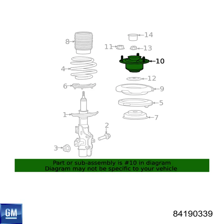 Опора стійки амортизатора переднього General Motors 23290597 ціна, від 62.08 USD