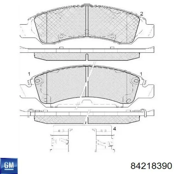 84218390 General Motors Передні гальмівні колодки