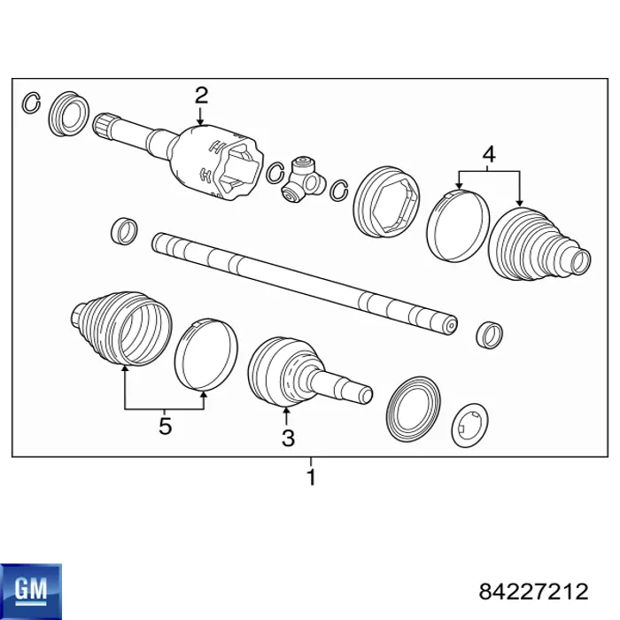 Піввісь передня, права General Motors 84227212 ціна, від 102.36 USD