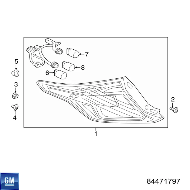 Задні ліхтарі General Motors 84398992 ціна, від 38.01 USD