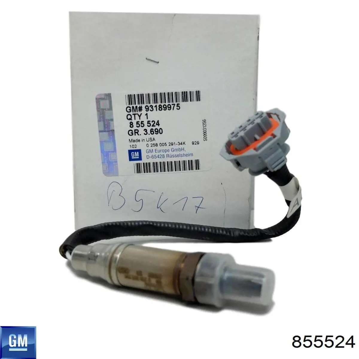855524 General Motors Лямбдазонд, датчик кисню до каталізатора