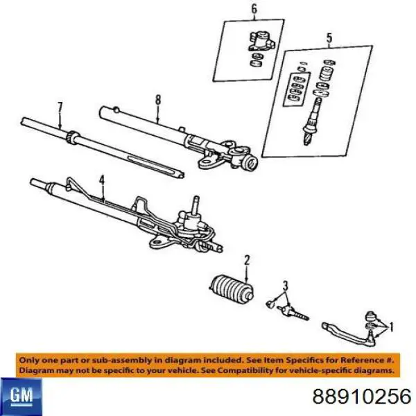 Накінечник рульової тяги, зовнішній 88910256 General Motors