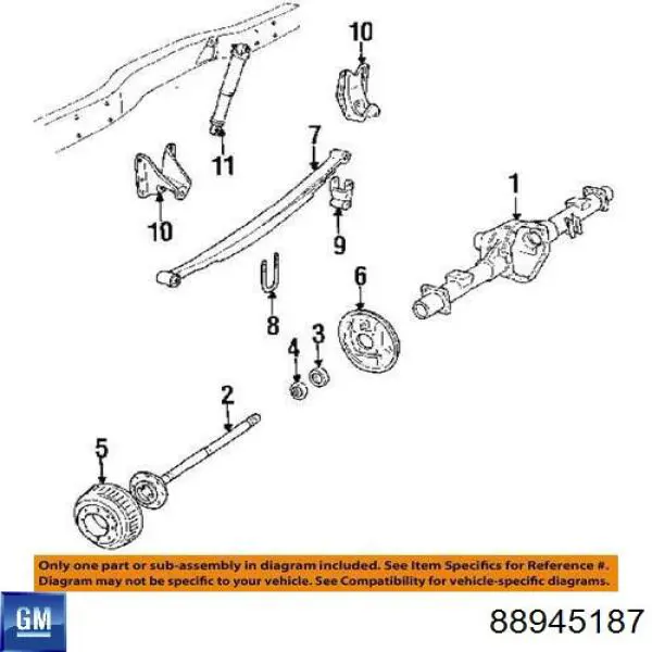 Купити 88945450 General Motors Стійка амортизатора задня
