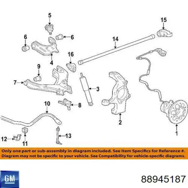 Амортизатор задній General Motors 88945450 ціна, від  