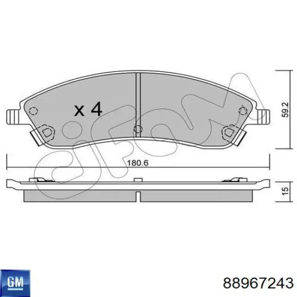 Гальмівні колодки General Motors 88967243 ціна, від 49.08 USD