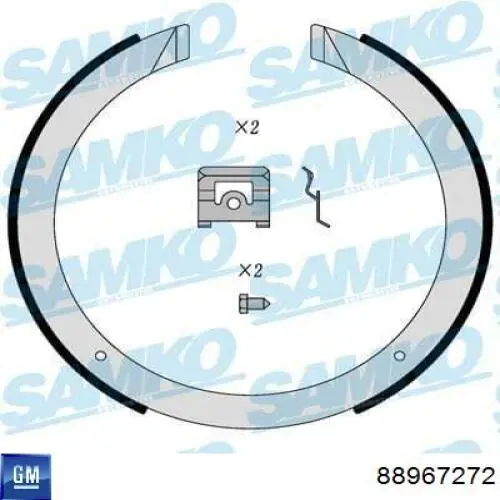 Колодки ручника / стоянкового гальма General Motors 88967272 ціна, від 26.72 USD
