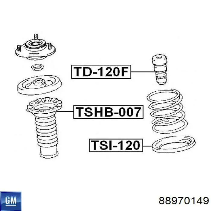 Пильник амортизатора переднього General Motors 88970149 ціна, від 10.30 USD