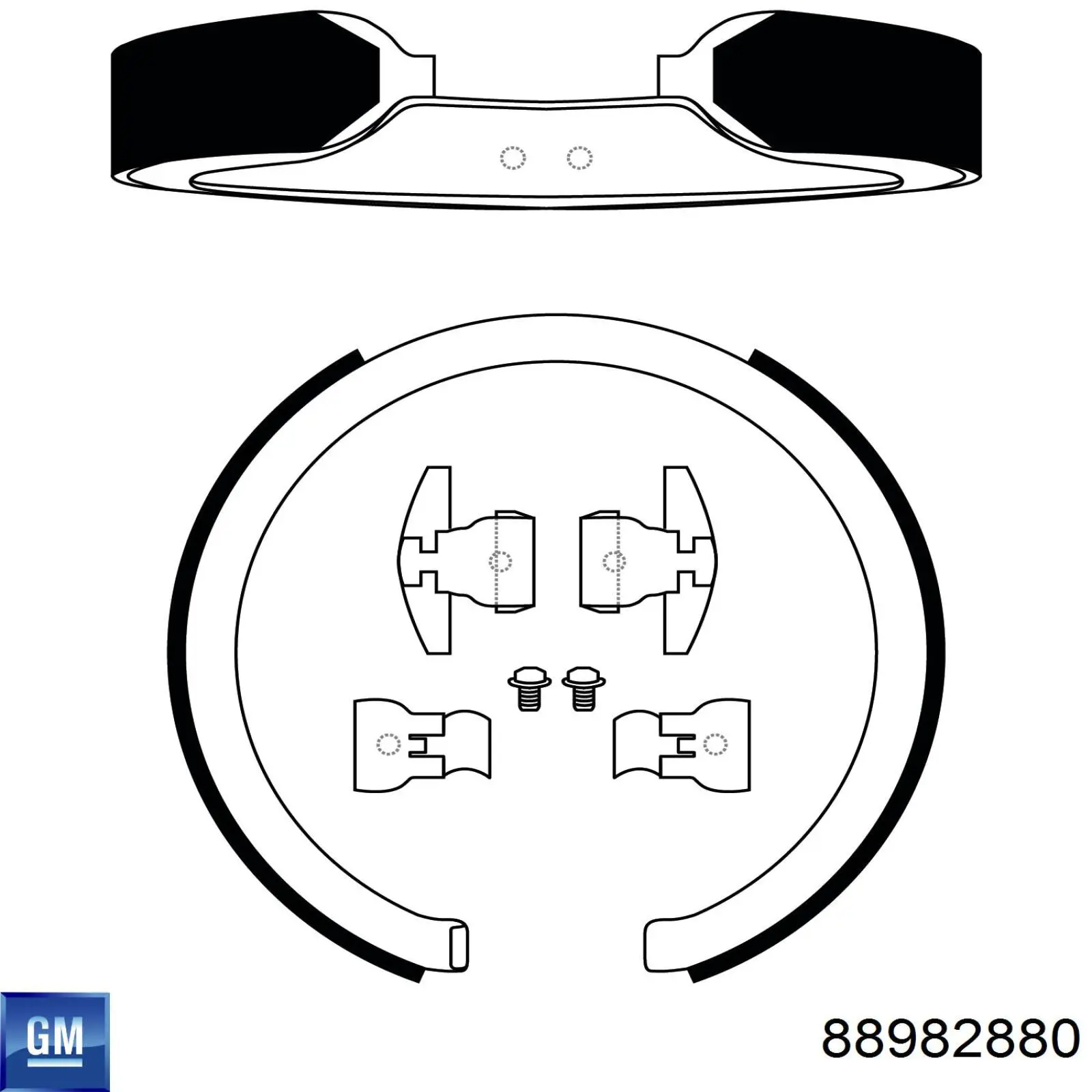 Колодки ручника/стоянкового гальма 88982880 General Motors