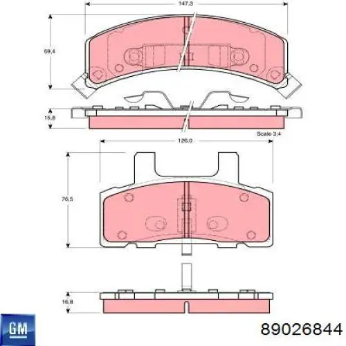Гальмівні колодки Chrysler 04874866AB ціна, від 32.18 USD