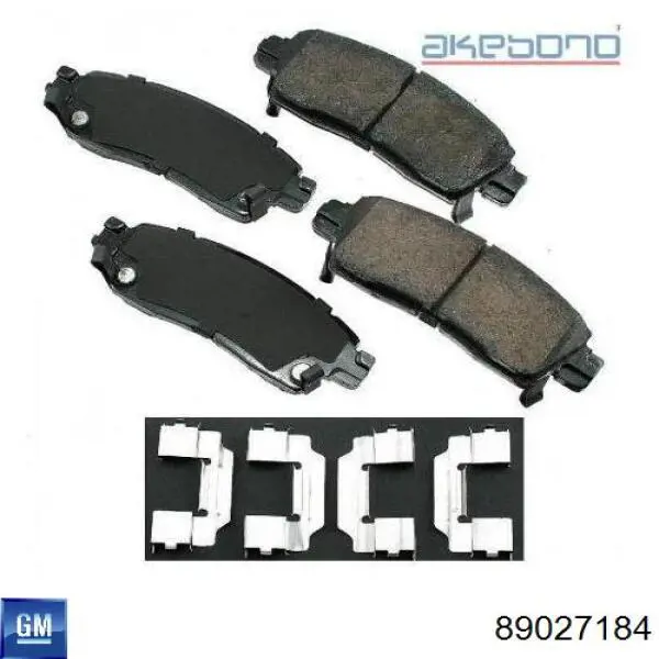 Задні гальмівні колодки 89027184 General Motors