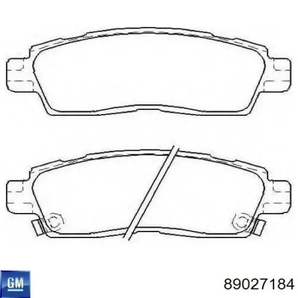 89027184 General Motors Колодки гальмівні задні, дискові