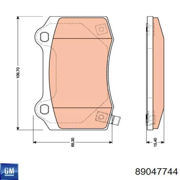 Купити 89047744 General Motors Задні колодки