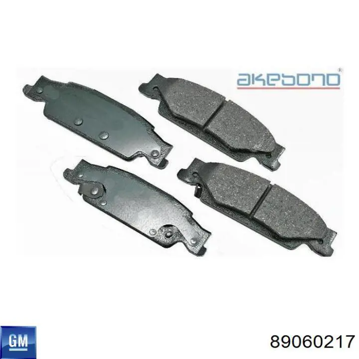 Задні гальмівні колодки 89060217 General Motors