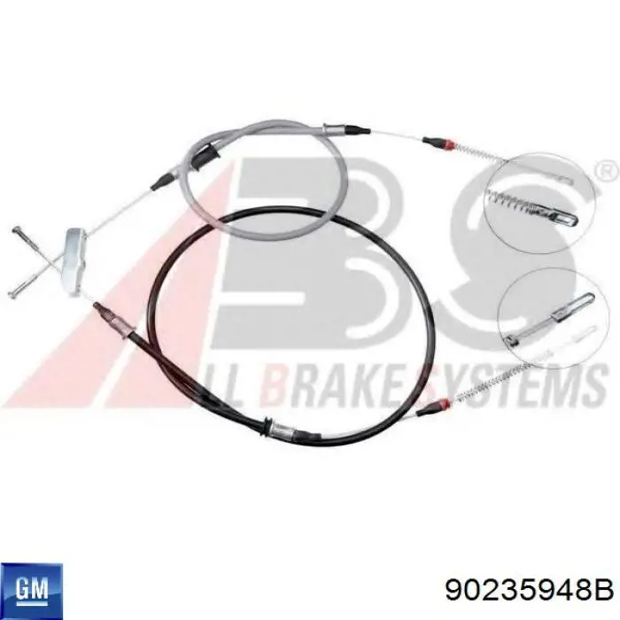 Купити 90235948B General Motors Трос ручного гальма задній, правий/лівий