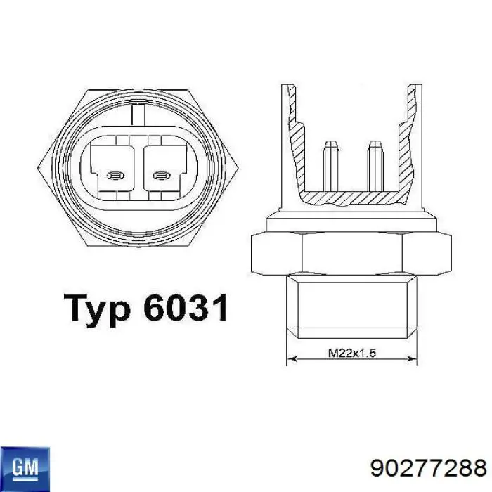 Купити 90277288 General Motors Датчик включення вентилятора