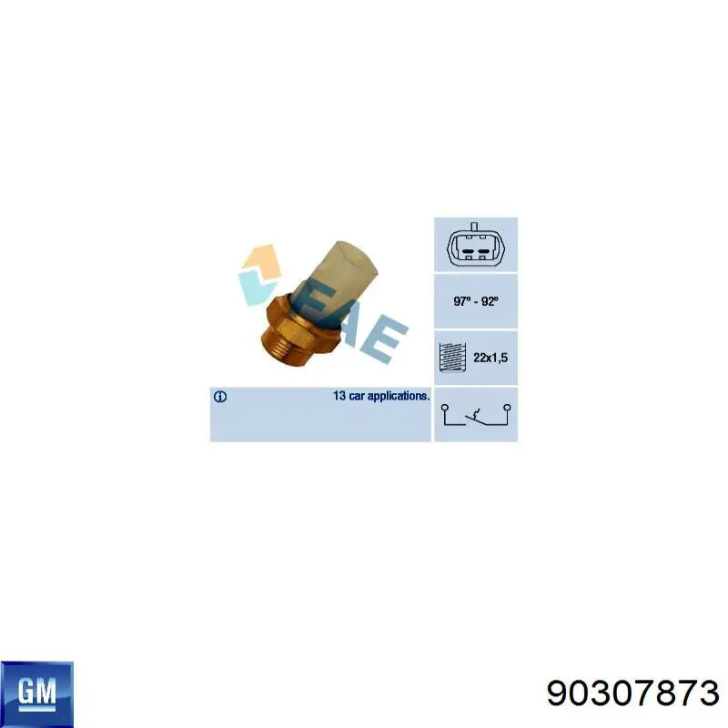 Купити 90307873 General Motors Датчик температури охолоджуючої рідини