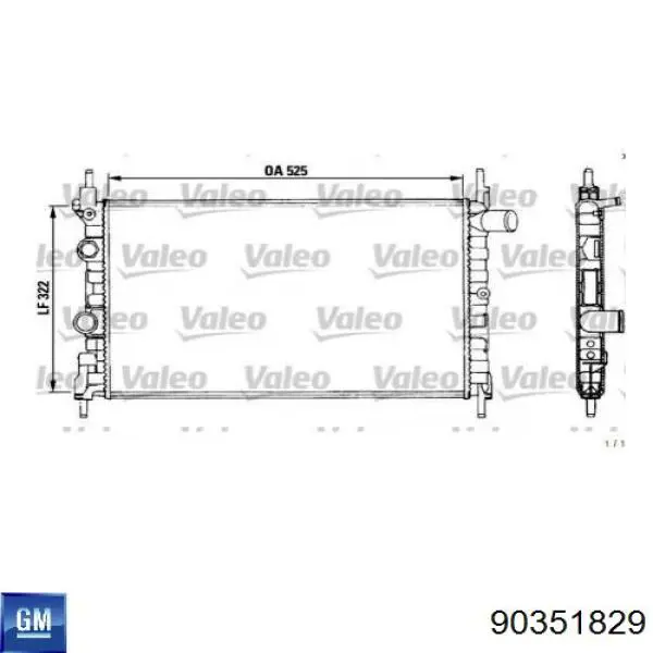 90351829 General Motors Радіатор охолодження двигуна