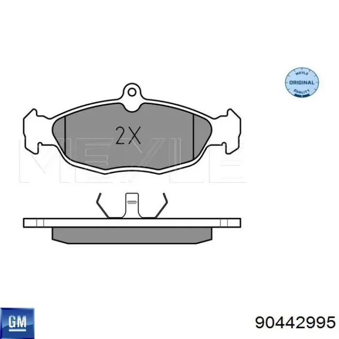 Колодки гальмівні передні, дискові 90442995 General Motors