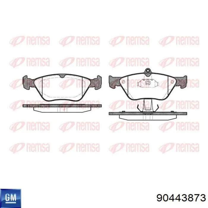 90443873 General Motors Передні гальмівні колодки