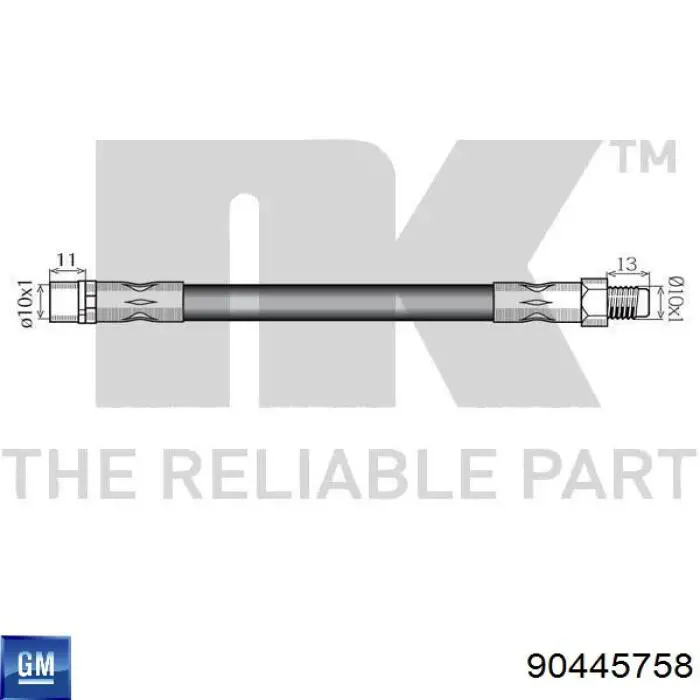 90445758 General Motors Шланг гальмівний задній