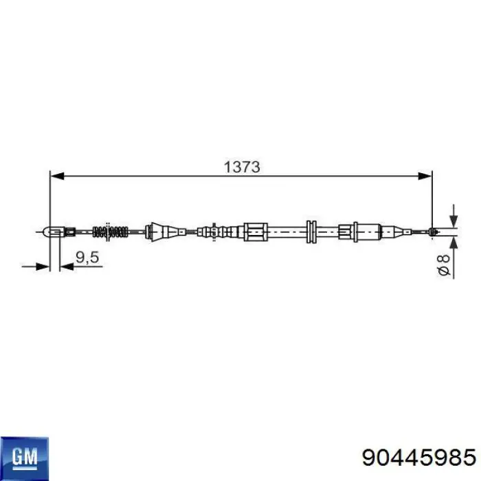 90445985 General Motors Трос ручника задній лівий