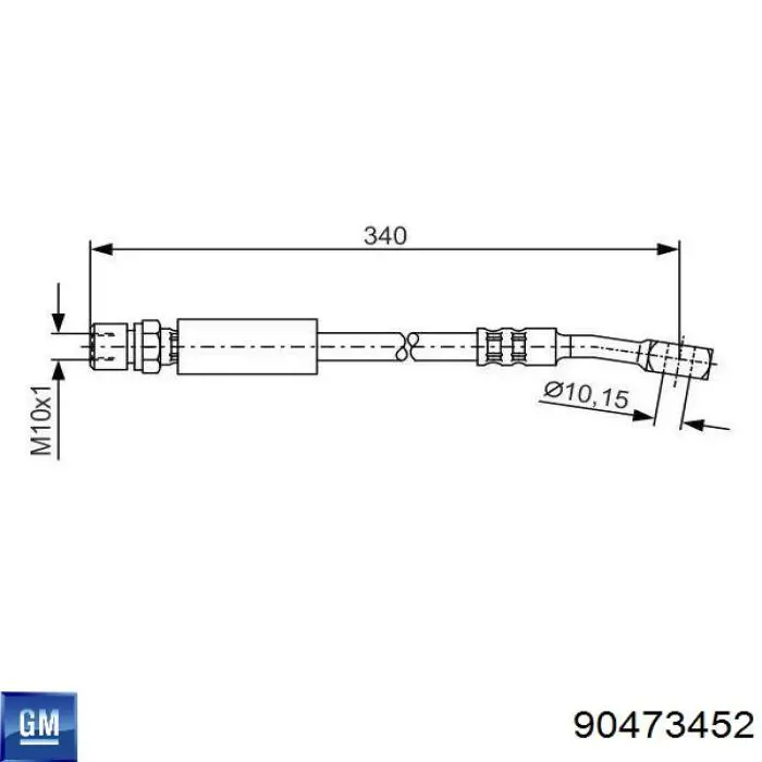 Шланг гальмівний передній 90473452 General Motors