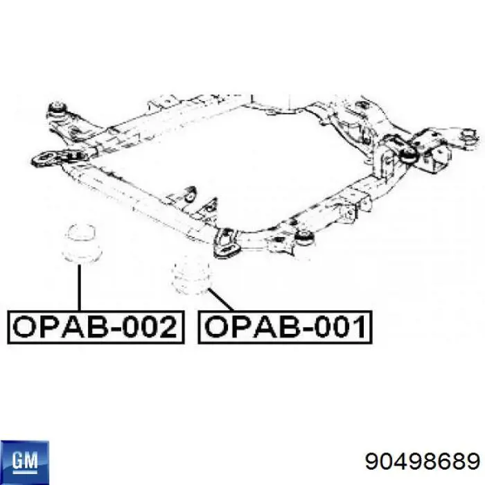 90498689 General Motors Подушка передньої балки