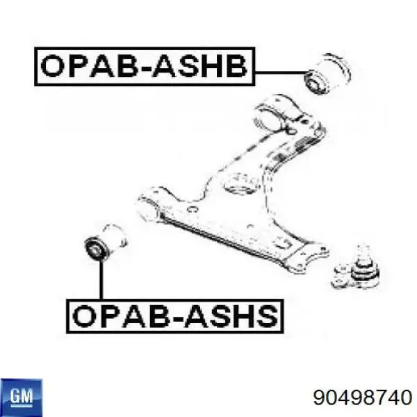 Сайлентблок переднього важеля 90498740 General Motors